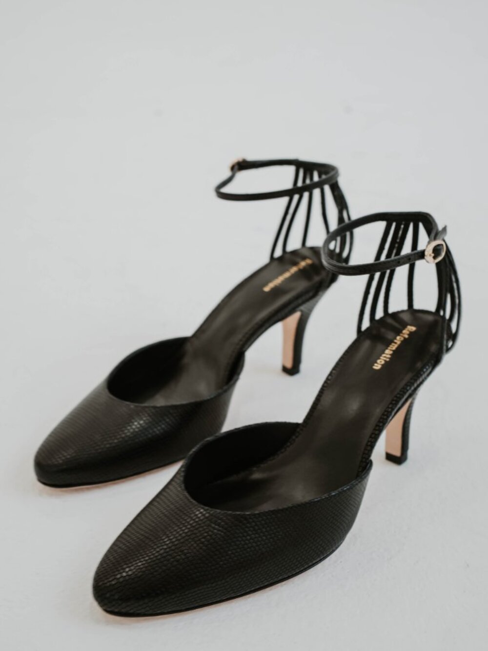 NWT REFORMATION DARIA BLACK LEATHER HEEL PUMPS